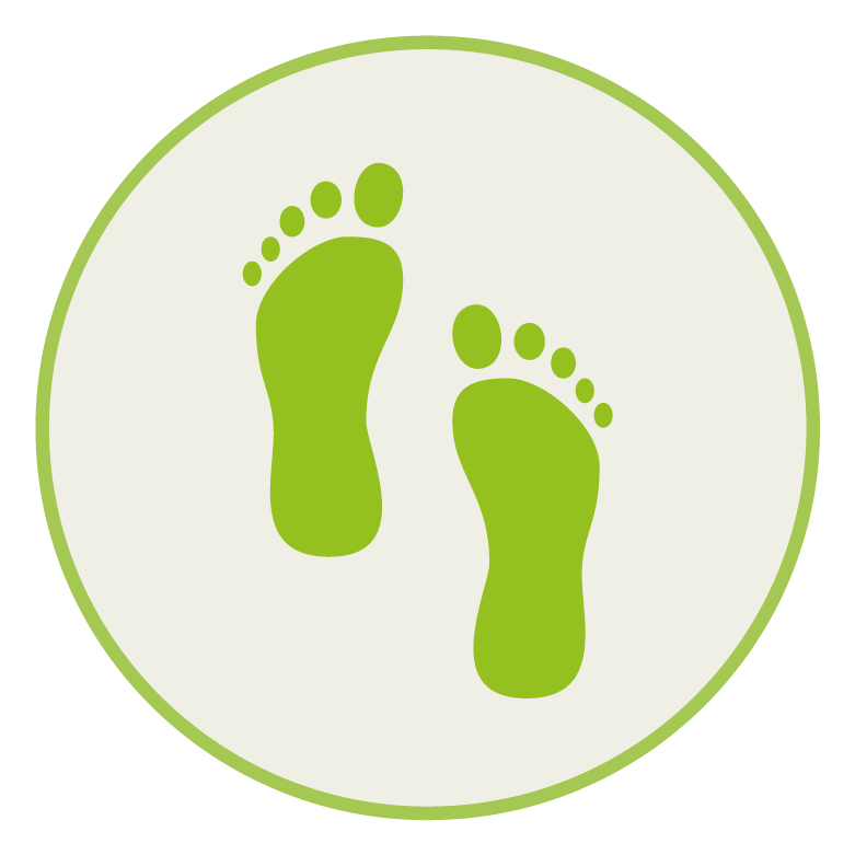 Piktogramme_Fuesse_c_EASt Piktogramm von zwei Fußabdrücke in einem Kreis